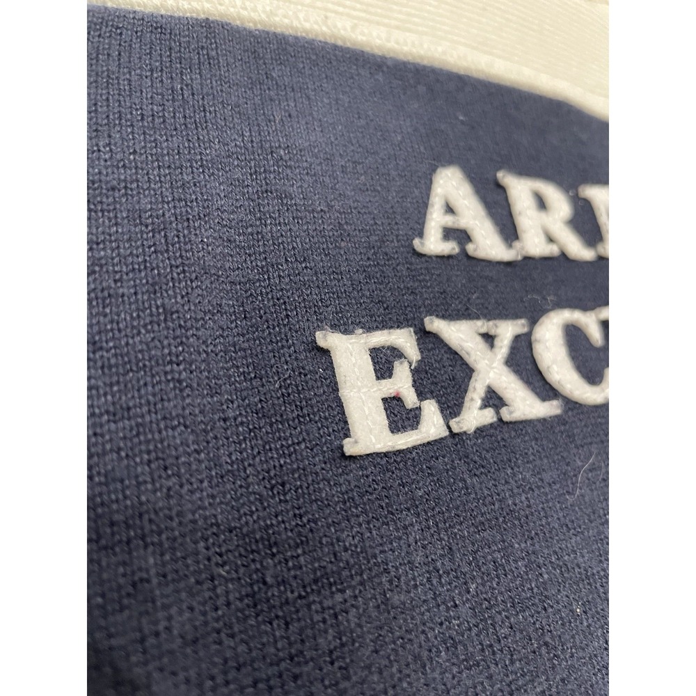 Vtg 90's A/X Armani Exchange Applique‎ Logo Sweater Men's Sz L Old Money - Picture 3 of 8